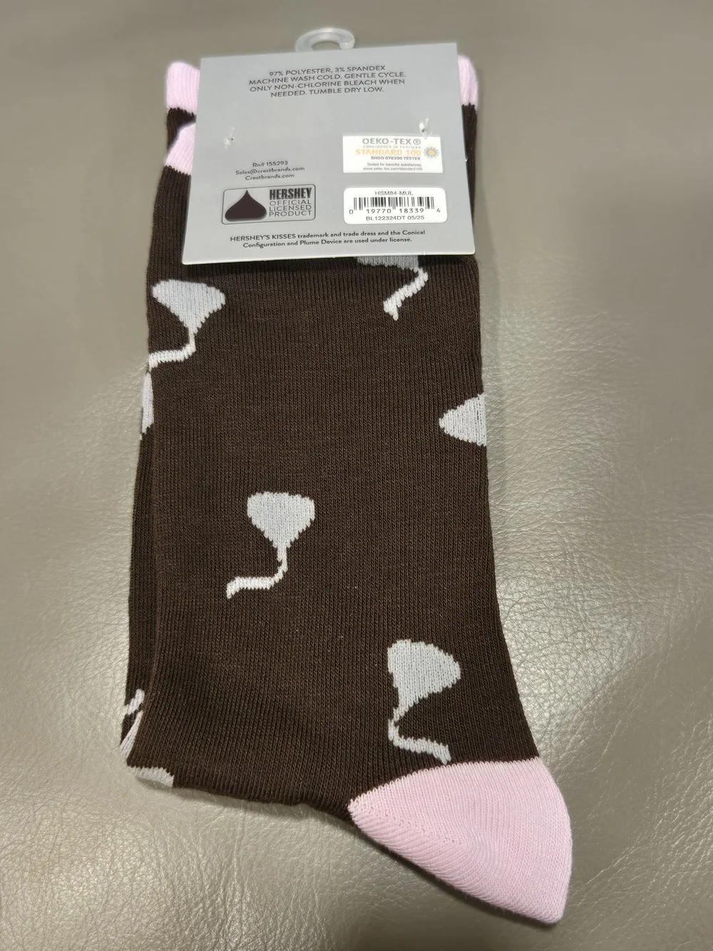 Hershey's Kisses Brown & Pink Logo Crew Socks - Men